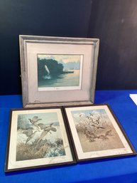 3 Vintage, Personalized Wild Game Prints By Lynn Bogue, Hand Signed Lower, Right On 2