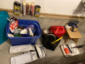 Big Painting Lot Sprayer Pro 5.5 Steel Wool Plastic Rolls Trays Gas Can More!!