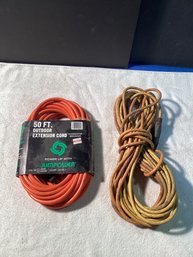 2 - 50 Foot Extension Cords One New One Used (both Work)