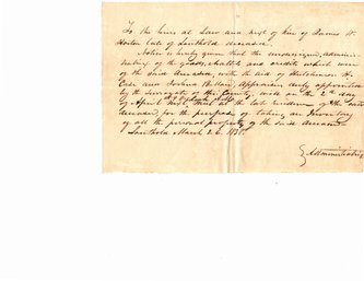 1838  FORM OF ADMINISTRATION- APPOINTMENT OF AN APPRAISER TO APPRAISE THE ESTATE OF JAMES HORTON OF SOUTHOLD