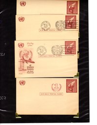 UNITED NATION NEW YORK - COMPLETE AIRMAIL POSTCARDS -SCOTTS UXC 1 TO 12