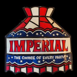 Vintage Imperial Beer Light Up Stained Glass Style Sign