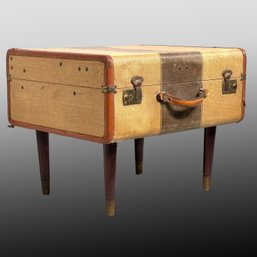 Vintage Tweed Suitcase Side Table