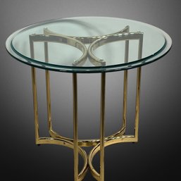 Hollywood Regency Style Brass & Glass Side Table