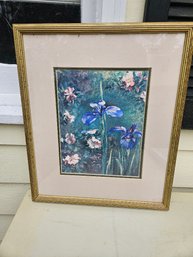 #67 - Beautiful 19' X 16' John La Farge Print Titled ' Wild Roses And Irises'. Metropolitan Museum Of Art