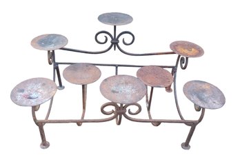 Vintage Rustic Wrought Iron Fireplace Candle Holder