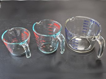 3 Pyrex Glass Measuring Cups