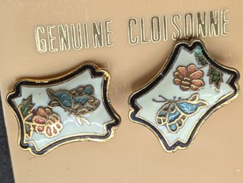 A Pair Of  Small Genuine Cloisonne Earrings