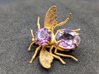 An Amethyst Bee Pin