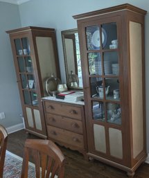 2 Handsome Solid Wood China Cabinets