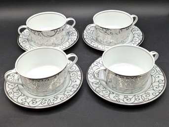 Elegant Platinum And White Fine China