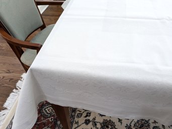 Beautiful White Tablecloth With Detailed Design