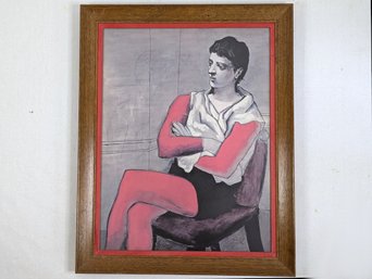 Picasso's 'Saltimbanque Seated With Arms Crossed' - Framed Print