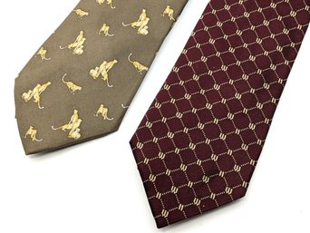 Two Silk Patterned Ties From HUNTING WORLD