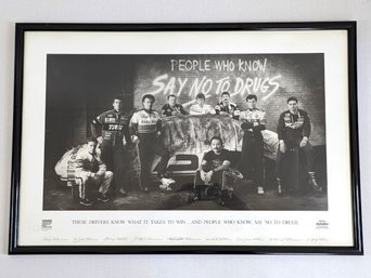 NASCAR Team Valvoline 'Say No To Drugs' Framed/Signed Poster