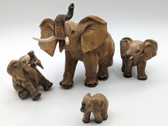 Ceramic Elephant Family Signed By Caccciapuoti