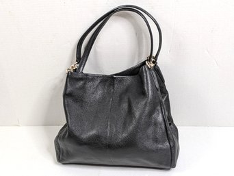 Coach Black Leather Edie Shoulder Bag