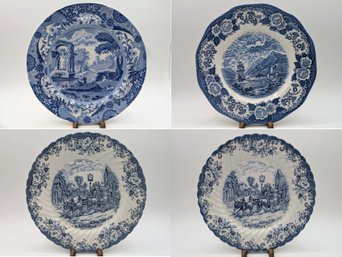 Spode Pre 1833 Plate Plus 3 Other Blue And White Plates