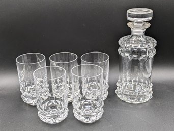 Handsome Crystal Decanter And Glasses