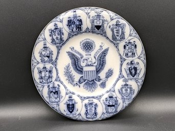 Centennial Plate Showing Coats Of Arms Of The 13 Original States