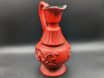 Vintage Haeger Decorative Reddish-Orange Pitcher Vase