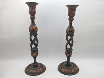 Antique Kashmiri Candle Holders