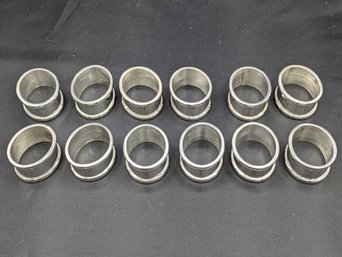 12 Silver Toned Napkin Rings