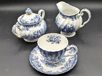 Tea Time With This Handsome Blue And White China Tea Service