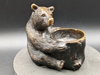 Adorable Bronze Bear With Pot