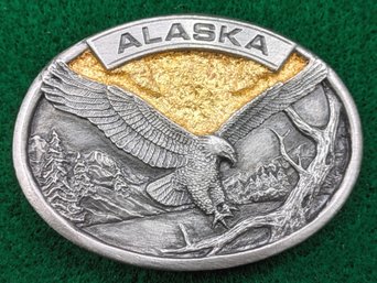 Alaska Belt Buckle Featuring An Eagle