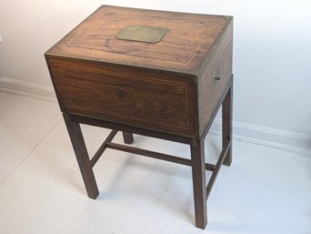 Antique Inlaid Box On Stand