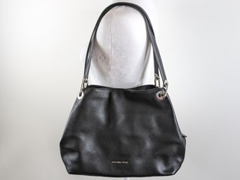 Michael Kors Raven Black Pebbled Leather Shoulder Tote