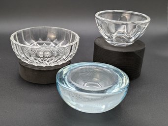 Variety Of 3 Unique Glass Bowls