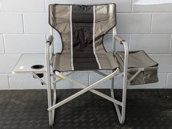 Folding Camp Chair / Directors Chair With Table And Cooler Attached