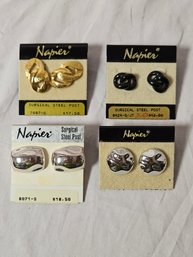 4 Pair Of Napier Clip On Earrings, New