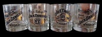 Group Of 4 Vintage Jack Daniels Whiskey Rocks Lowball Glasses