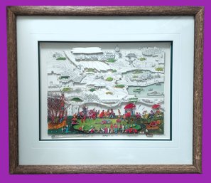 Bruce B Johnson Hand Signed & Numbered 19/25 Artist Proof 3 Dimensional :Golfing' Lithograph