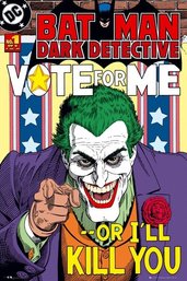 2005 BATMAN DARK DETECTIVE #1 JOKER POSTER VOTE FOR ME OR I'LL KILL YOU 24X36