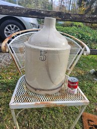 #36 Giant Antique #5 Stoneware Jug/Crock Is 26 Pounds And 18' Tall.