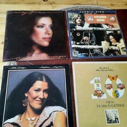 #132 - Lot Of 4 Vintage Folk, Folk Rock Record Albums In Good Playable Condition.