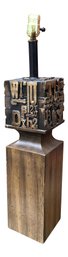 Mid Century Modern 'AlphaSculpt' Printers Block Letterpress Table Lamp After Sheldon Rose