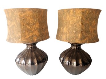 Pair Of Modern Sculptured 26 1/2' Table Lamps