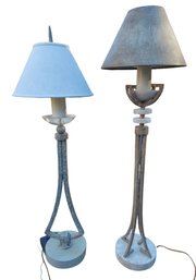 Vintage Mid Century Modern  Pair Table Lamps With Unique Form