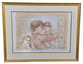 Edna Hibel (1917-2014)Large Hand Signed & Numbered 9/30 Limited Edition Lithograph Mother & Children
