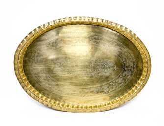 X-Large Oval Etched Brass Tray