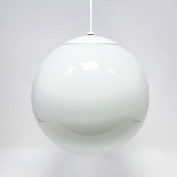 Large White Glass Globe Pendant 1 Of 2