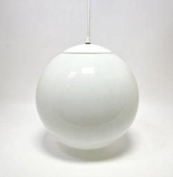 Large White Glass Globe Pendant 2 Of 2