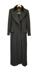 Women's LORD & TAYLOR Black Full Length Wool Coat - Size Medium