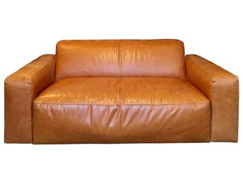 Brand New!! Modern Low Profile Top Grain Leather Sofa - 70'