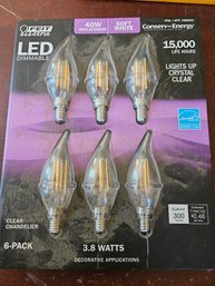 Lot 56 Feit Electric 6-Pack Of LED 40w Chandelier Soft Whi Dimmable Light Bulbs NEW